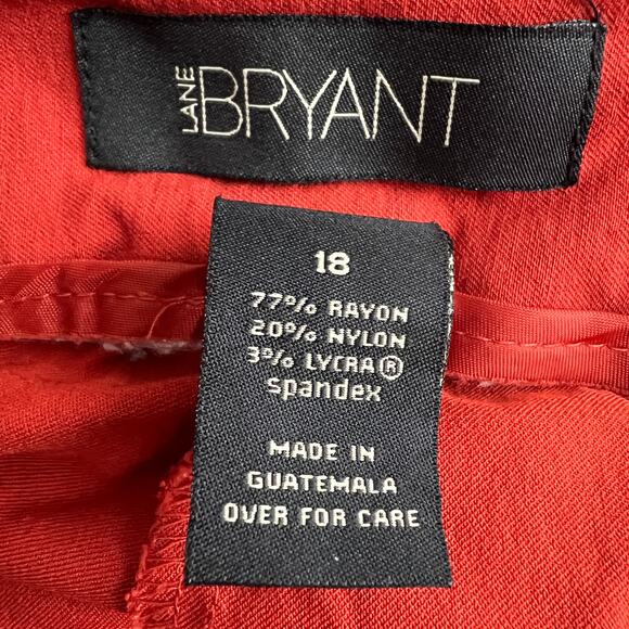 Lane Bryant (18) Womens Orange Tapered Short Crop Dress Pants - Picture 8 of 9